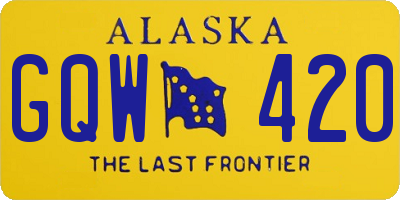 AK license plate GQW420
