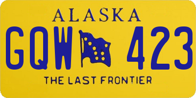 AK license plate GQW423