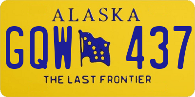 AK license plate GQW437