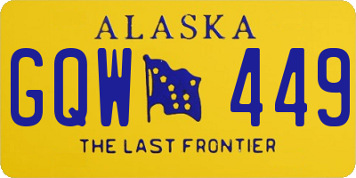 AK license plate GQW449