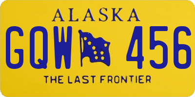 AK license plate GQW456