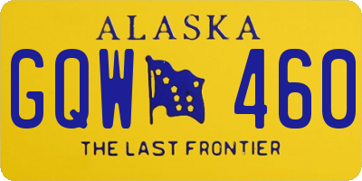 AK license plate GQW460