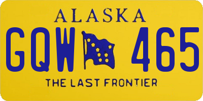 AK license plate GQW465