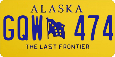 AK license plate GQW474