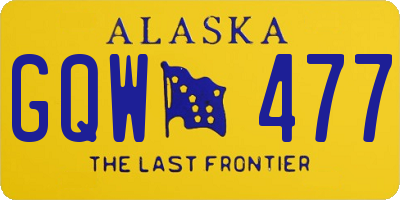 AK license plate GQW477