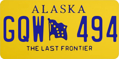 AK license plate GQW494