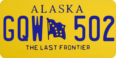 AK license plate GQW502