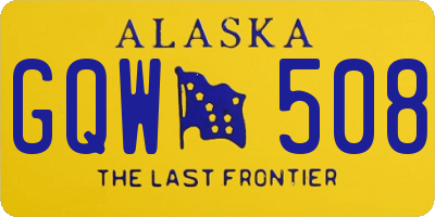 AK license plate GQW508