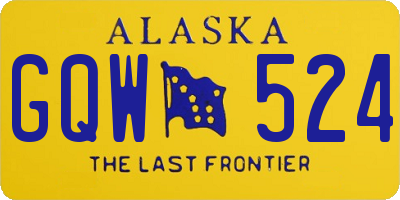 AK license plate GQW524