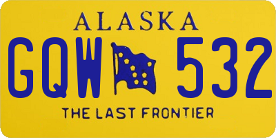 AK license plate GQW532