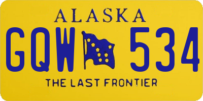 AK license plate GQW534