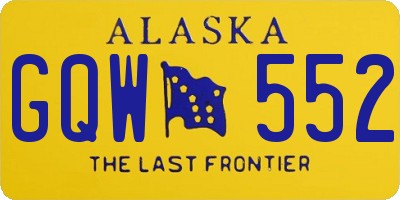 AK license plate GQW552