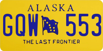 AK license plate GQW553