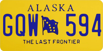 AK license plate GQW594