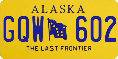 AK license plate GQW602