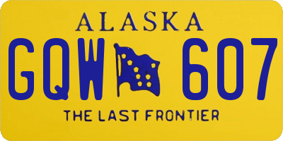 AK license plate GQW607