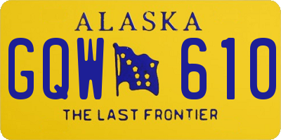 AK license plate GQW610