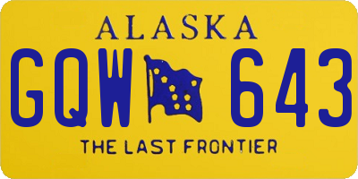 AK license plate GQW643