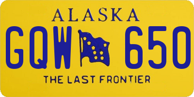 AK license plate GQW650