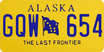 AK license plate GQW654
