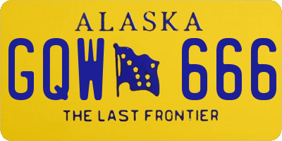 AK license plate GQW666