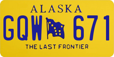 AK license plate GQW671