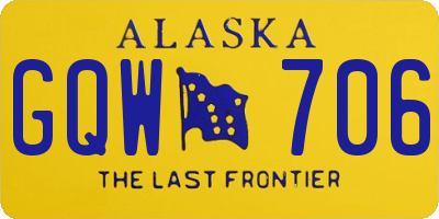 AK license plate GQW706