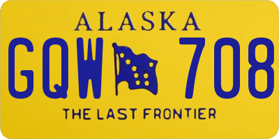 AK license plate GQW708