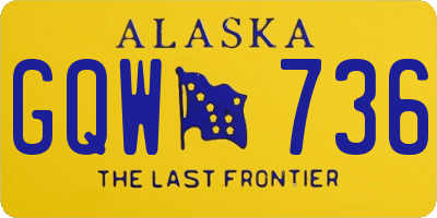 AK license plate GQW736