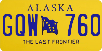 AK license plate GQW760