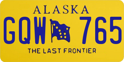 AK license plate GQW765
