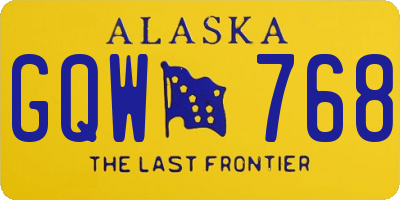 AK license plate GQW768