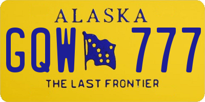 AK license plate GQW777