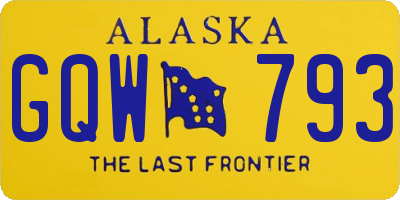 AK license plate GQW793