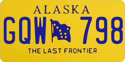 AK license plate GQW798