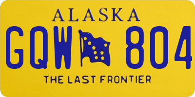 AK license plate GQW804