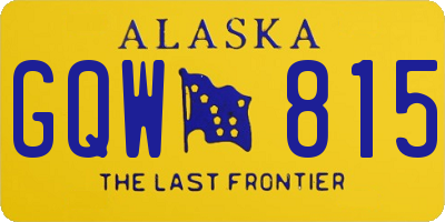 AK license plate GQW815