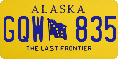AK license plate GQW835