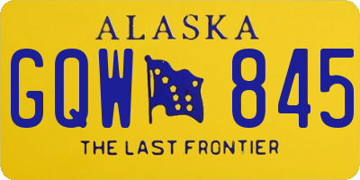 AK license plate GQW845