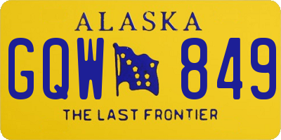 AK license plate GQW849