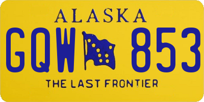 AK license plate GQW853