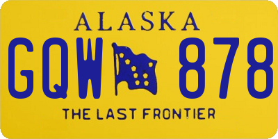 AK license plate GQW878
