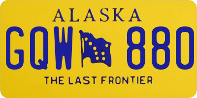 AK license plate GQW880