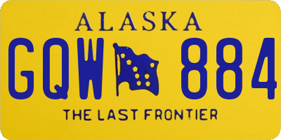 AK license plate GQW884