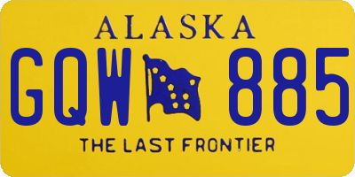AK license plate GQW885