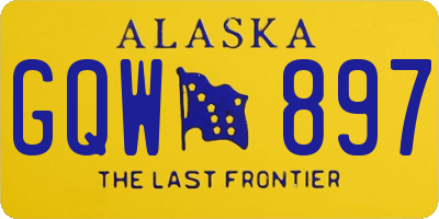 AK license plate GQW897