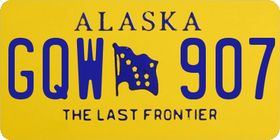 AK license plate GQW907