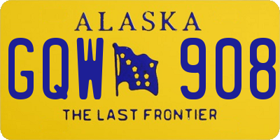 AK license plate GQW908