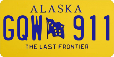 AK license plate GQW911