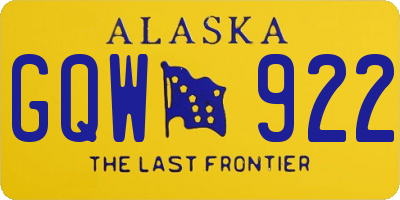 AK license plate GQW922